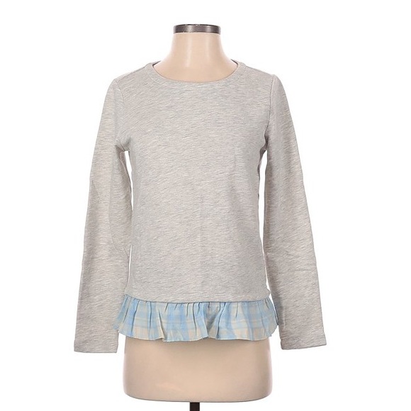 NWT Vineyard Vines || Women's Long Shore Plaid ruffles hem sweatshirt size L - Picture 1 of 7